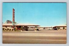 Fresno CA-California, Pines Motel, Classic Cars, Antique Vintage Postcard picture
