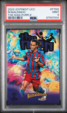2022-23 Topps Finest UEFA Club Competitions Ronaldinho The Man Barcelona PSA 9 picture