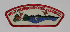 VTG WEST MICHIGAN SHORES COUNCIL SEW ON EMBROIDERED PATCH BOY SCOUT MEMORABILIA picture