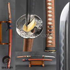 clay tempered Japanese samurai katana sword finely polished leather Tsukamaki picture
