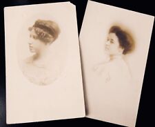 2 Original Postcards Victorian Young Ladies 