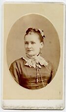  Woman with Earrings Vintage CDV Photo by Parks , Montreal , Quebec Canada picture