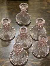 Set of 4 vintage pink glass candle holders (priced per group of four) picture