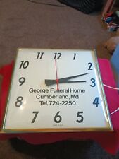 Vintage Rare George's Funeral Home Clock Cumberland MD Advertising Not Working🔥 picture