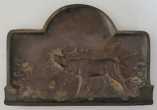 Vintage Brass Metal Elk Stag Deer Small Tray - Ashtray - Trinket Tray picture