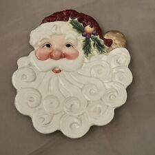 Fitz And Floyd Santa 9 Inch Ceramic Christmas Plate picture