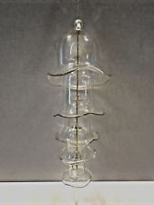 Vintage 1980s Scallop Edged Clear Glass 5 Tier Nesting Bell Christmas Ornament picture