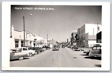 Sturgis SD~Main St~Chevrolet Bel-Air Dealer~Hotel Fruth~Gamble Stores~RPPC c1950 picture