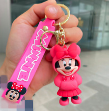 New Disney Minnie With Clothes 3D PVC Bags Hanger Pendant Keychains Key Rings picture