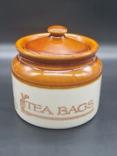 Vintage Bendigo Pottery Tea Bag Jar With Lid Brown Australia picture