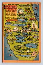 1940 Pictorial Map of FL Florida Postcard picture