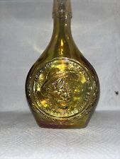 Vintage WHEATON CARNIVAL GLASS William Penn Adair Rogers Bottle Amber Decanter picture