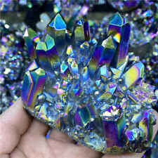 150g Large Natural Aura Rainbow Quartz Crystal Titanium Cluster Specimen Healing picture