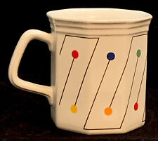 Vintage Polka Dot & Line Coffee Mug 3 5/8” tall made in Japan 8 sided shape picture