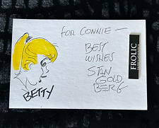 STAN GOLDBERG Signed Original BETTY handmade drawing on Index Card ACA (LOA) picture