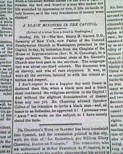 Rare ANTI SLAVERY 13th Amendment Emancipation of Slaves Civil War 1865 Newspaper picture