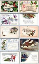 LOT/10 ANTIQUE CHRISTMAS VINTAGE POSTCARDS*EARLY 1900's*CONDITION VARIES #19 picture