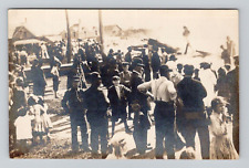 Postcard RPPC Crowd Gathering of People, Vintage Real Photo i1 picture