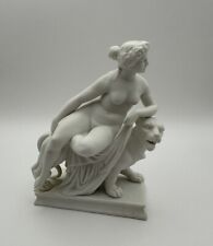 Vintage German Bisque Miniature Ariadne on Panther sculpture 6” (small Chip) picture