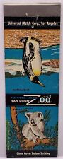San Diego Zoo, Koala, King Penguin, Matchbook Cover picture