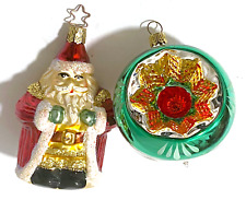 Germany Mercury Glass Christmas Tree Ornaments Santa and Indents picture