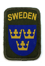 SWEDISH ARMY THREE CROWNS SWEDEN SLEEVE PATCH / TEXTILE BADGE picture