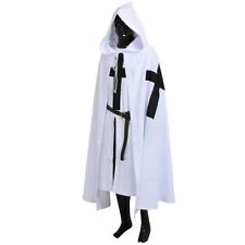 Medieval Teutonic Knight White Tunic & Cloak Renaissance Best Halloween Costume picture