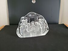 The Last Supper 3D Carved Crystal Block Art Glass Clear/Frosted Sculpture picture