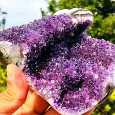 939g Natural Amethyst Geode Mineral Specimen Crystal Quartz Energy Decoration picture