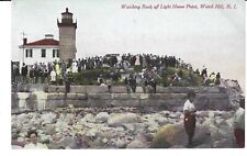 POSTCARD WATCHING ROCK OFF LIGHT HOUSE POINTWATCH HILL RHODE ISLAND picture