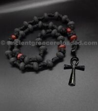 Through Darkness Anglican Ankh Paracord Rosary (Unique), Carnelian, Lava Stones picture