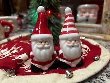ADORABLE Santa Claus Salt Pepper Shakers EXCELLENT CONDITION Christmas GNOMES** picture