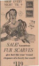 1956 Boston Store Christmas Santa Ladies Fur Scarves Milwaukee clipped ad 20x6