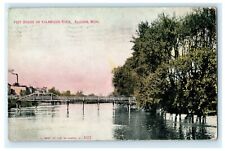 1909 Fort Bridge on Kalamazoo River Allegan Michigan MI Posted Antique Postcard picture