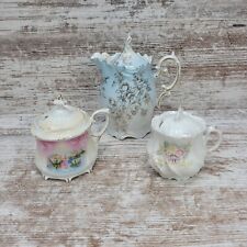 Antique RS Prussia Cream and Sugar Floral Gold Collection Lot  picture