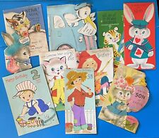 Vintage Used Greeting Cards Lot Of 10 Crafts Scrapbooking picture