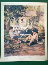 Vtg 1924 20’s CREAM OF WHEAT Advertising THE MAKING OF A MAN Boys Swimming picture