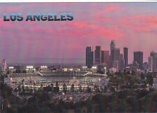 1  LA 1273 LA SKYLINE AT DUSK WITH DODGER STADIUM IN FOREGROUND POSTCARD .. from picture