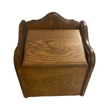 MCM Vintage Solid Wooden Carved Storage Recipe Box Countertop Farm Wall Mounted picture