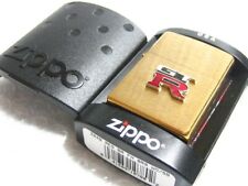 Zippo Oil Lighter Nissan GT-R Logo Gold Brass Regular Case Japan picture