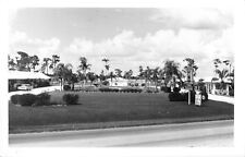 Auburndale Florida~Motel Lake Lena~Neon Sign~1950s Car~Real Photo Postcard~RPPC picture