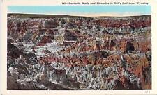Fantastic Walls and Pinnacles in Hell'sv Half Acre, Wyoming 1950's filled out picture