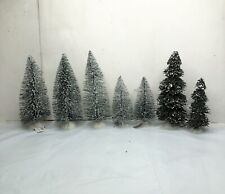 Miniature Christmas Trees Lot of 7 - Frosted Trees  picture