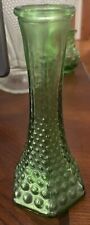 Vintage E.O. Brody Co. Hobnail Bud Vase 175 Green Pressed Glass 6