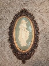 Syroco Wall Plaque White Lady Standing Vintage  MCM, GRANNYCORE,  picture