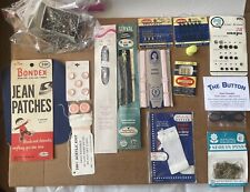 VTG Lot Of 15 Sewing Needles Zippers Button Snaps Hooks Pins Straps Patch’s picture