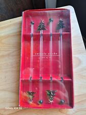 Pier 1 imports Christmas Tree Swizzle Sticks, Set of 4 picture