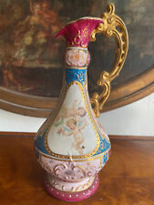 Austrian Elegant Small Gold Handled Pitcher Vase Ornate Cherub and Floral Motif picture
