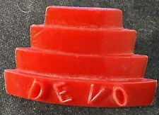 RARE DEVO Energy Dome Embossed Red Plastic Original Pin VG+EX Condition picture