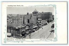 c1905 Greetings From Jefferson St. North Maine Peoria Illinois Vintage Postcard picture
